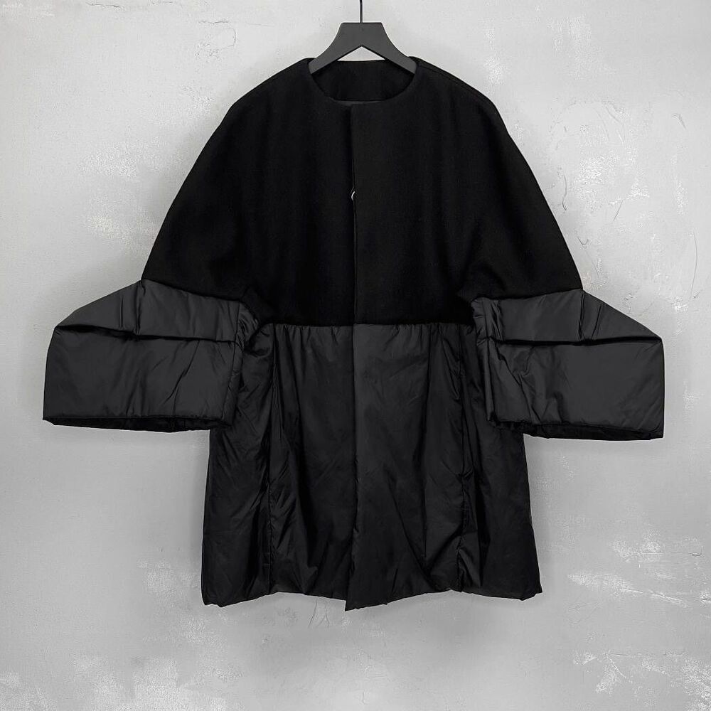 NEW Rick Owens Glitter F/W 2017 Black Meduse Coat Medusa Women's US 8, IT 44